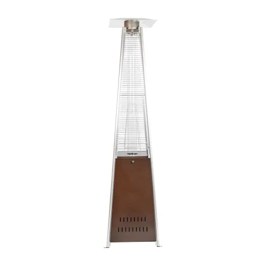 Merrick Lane Stainless Steel Pyramid Shape Portable Outdoor Patio Heater - 7.5 Feet Tall Bronze {3}