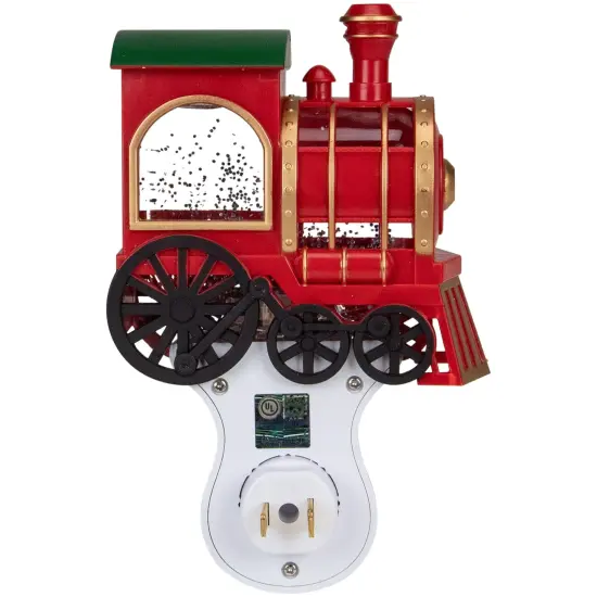 Roman Glittery Bubble Lamp Christmas Train Night Light - 6.5" Red {5}