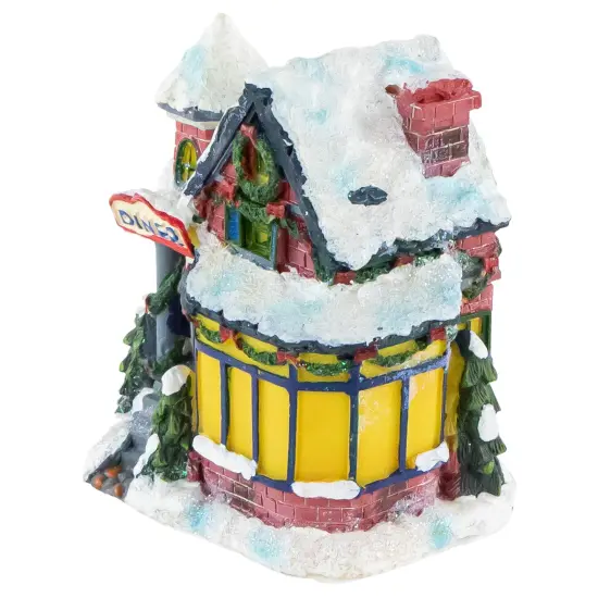 Northlight Snowy Diner Christmas Village Building Decoration - 4" Red {4}