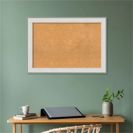 Imperial Framed Corkboard, Natural Cork Imperial White {5}