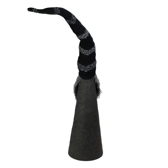 Northlight LED Lighted Cone Gnome with Knitted Hat Christmas Figure - 37" - Black and Gray {7}