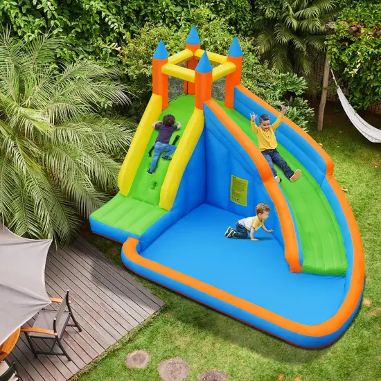 Costway Inflatable Water Slide Mighty Bounce House Castle Splash Pool without Blower {3}