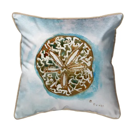 Betsy Drake Betsy's Sand Dollar Extra Large 22 X 22 Indoor/Outdoor White Pillow {1}