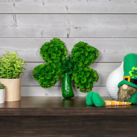 Northlight Four Leaf Clover Wooden St. Patrick's Day Decoration - 14.5" Green {3}