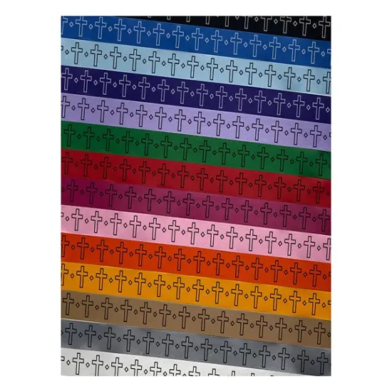 Cross Christian Church Religion Outline Satin Ribbon for Bows Gift Wrapping DIY Craft Projects - 1" - 3 Yards Purple Ribbon {1}