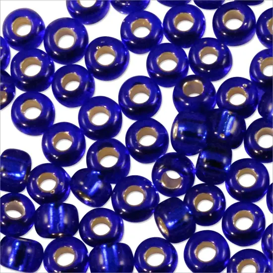 Miyuki Round Rocaille Seed Bead 8/0 Silver Lined Cobalt Blue {2}