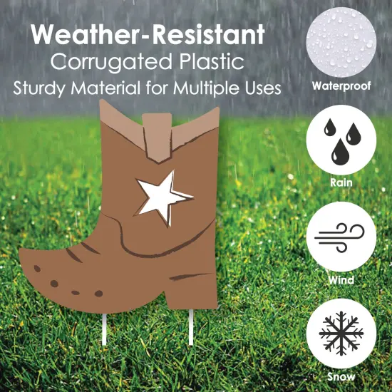 Big Dot of Happiness My First Rodeo - Yard Sign and Outdoor Lawn Decorations - Little Cowboy 1st Birthday Party Yard Signs - Set of 8 {4}