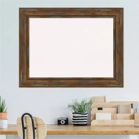 Alexandria Wood Framed Corkboard, White Cork Rustic Brown {4}