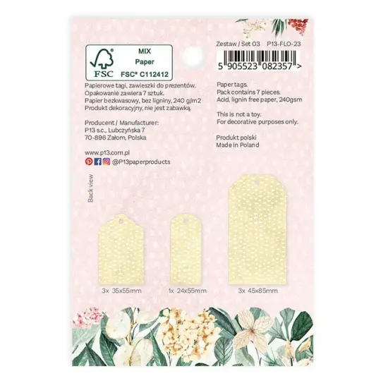 Flowerish Double-Sided Cardstock Tags 7/Pkg-#03 {3}