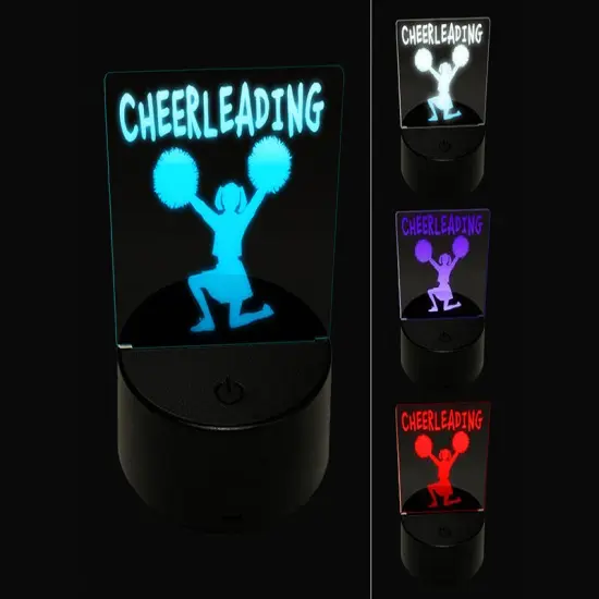 Cheerleading Cheerleader Fun Text 3D Illusion LED Night Light Sign Nightstand Desk Lamp {1}