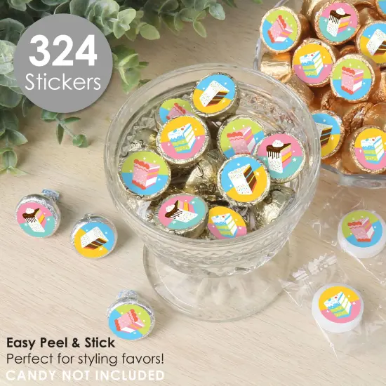 Big Dot of Happiness Cake Time - Happy Birthday Party Small Round Candy Stickers - Party Favor Labels - 324 Count {3}