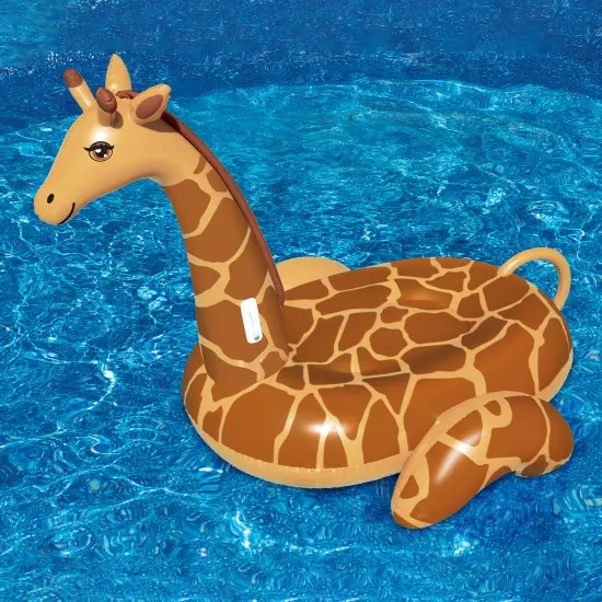 Swim Central Inflatable Brown Giant Giraffe Swimming Pool Ride-On Lounger, 96-Inch {3}