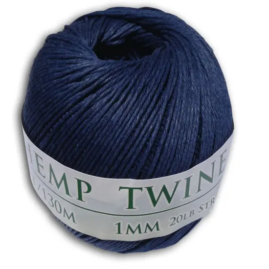 Hemptopia, Hemp Twine Ball, 430ft, 20lb test strength, Multiple colors, All Natural Navy {2}