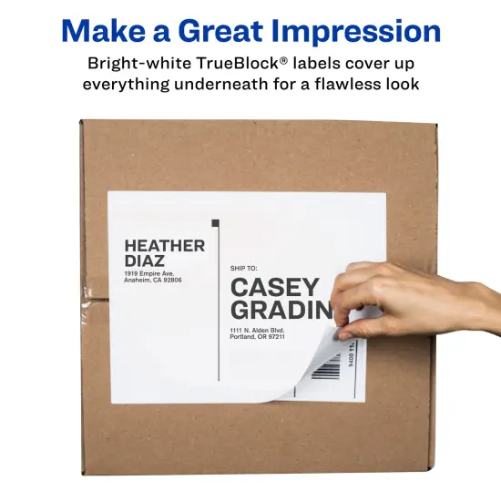 Avery Full-Sheet Printable Shipping Labels, 8.5" x 11" Customizable Stickers, White, 25 Blank Mailing Labels, Great for Mailing, Shipping, Organizing, and More (5265) {2}