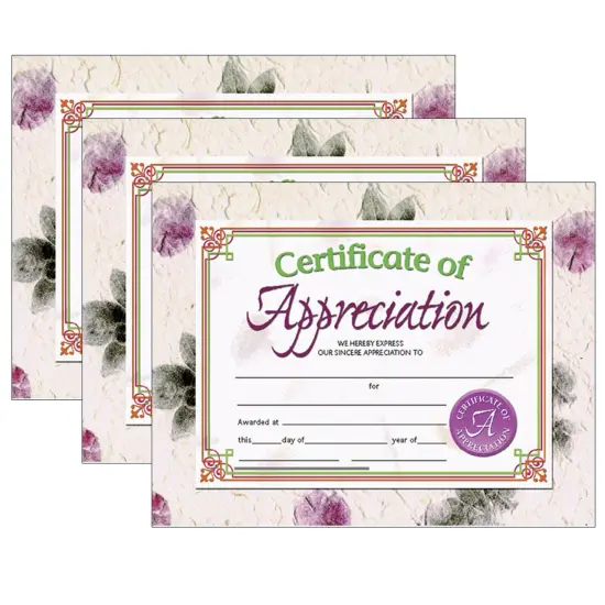 Certificate of Appreciation, 30 Per Pack, 3 Packs {1}