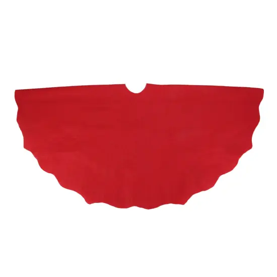 Northlight Christmas Tree Skirt with Scalloped Edge- 38" - Red {3}