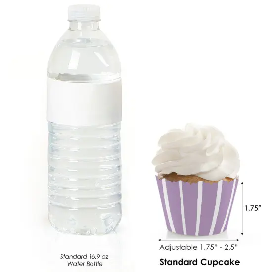 Big Dot of Happiness Purple Stripes - Simple Party Decorations - Party Cupcake Wrappers - Set of 12 {4}