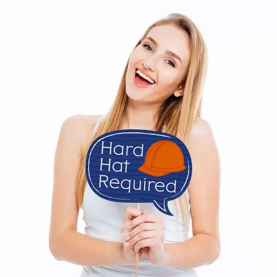 Big Dot of Happiness Funny Construction Truck - Baby Shower or Birthday Party Photo Booth Props Kit - 10 Piece {3}