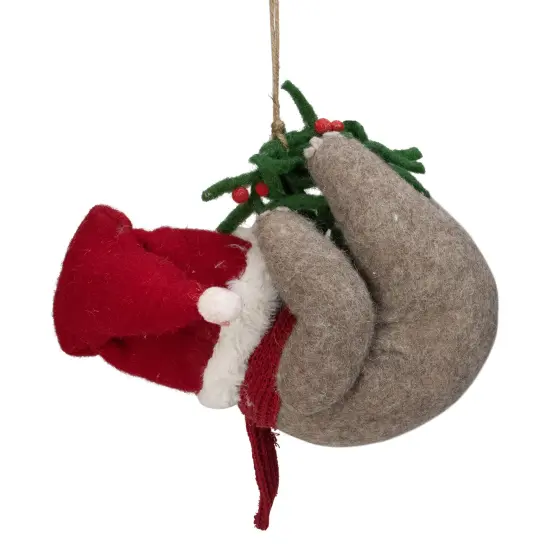 Melrose 12.75" Brown and Red Sloth Hanging Christmas Ornament {4}