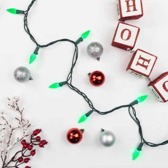 Northlight LED Faceted C6 Christmas Lights - Green - 23' Green Wire - 70ct {1}