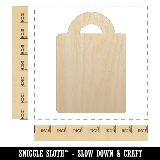 Grocery Tote Bag Purse Solid Unfinished Wood Shape Piece Cutout for DIY Craft Projects {1}