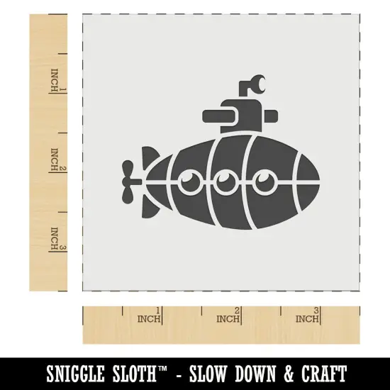 Cartoon Submarine Boat Aquatic Underwater Vehicle with Periscope and Propeller Wall Cookie DIY Craft Reusable Stencil {5}