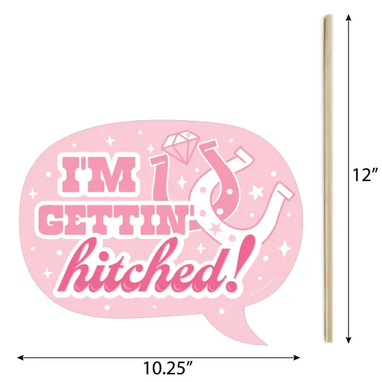 Big Dot of Happiness Funny Last Rodeo - Pink Cowgirl Bachelorette Party Photo Booth Props Kit - 10 Piece {7}