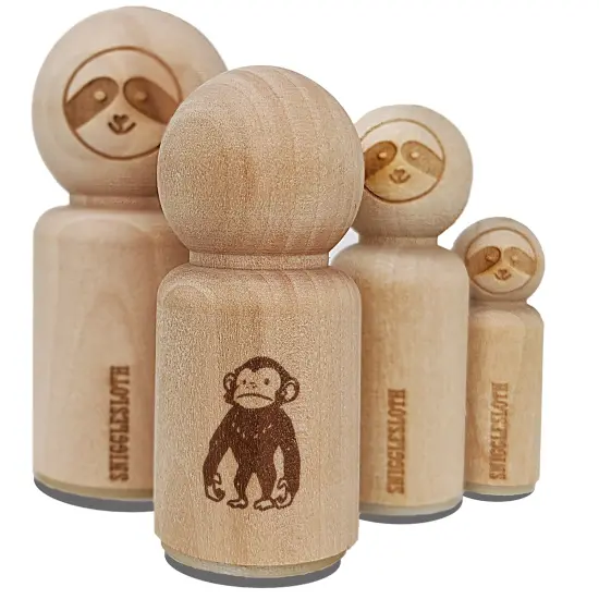 Standing Stoic Chimpanzee Ape Monkey Rubber Stamp for Stamping Crafting Planners {7}