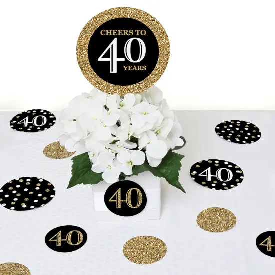 Big Dot of Happiness Adult 40th Birthday - Gold - Birthday Party Giant Circle Confetti - Party Decorations - Large Confetti 27 Count {7}