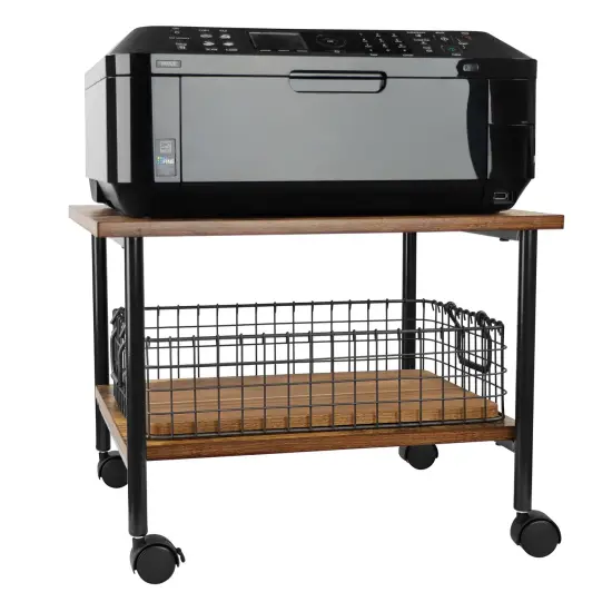 7Penn Rolling Cart on Wheels - 2 Shelf Under Table Printer Stand for Desk {6}