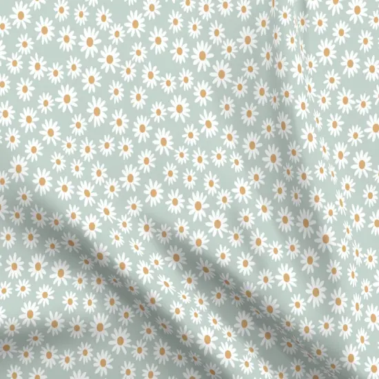 Various Fabrics by the Yard or Fat Quarter Daisy Print Daisies Spring Girl Earthy Sage Vintage Flowers Floral Trendy Custom Printed Fabric by Spoonflower {5}