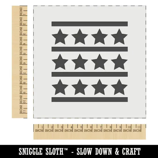 Stars and Stripes Pattern USA Patriotic Wall Cookie DIY Craft Reusable Stencil {1}