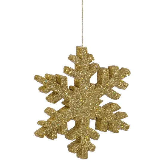 Vickerman 24 in. Gold Outdoor Glitter Snowflake Christmas Ornament {1}