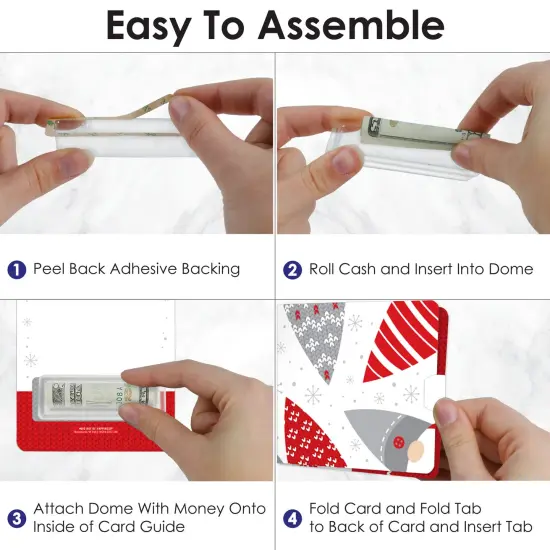 Big Dot of Happiness Christmas Gnomes - DIY Assorted Holiday Party Cash Holder Gift - Funny Money Cards - Set of 6 {4}