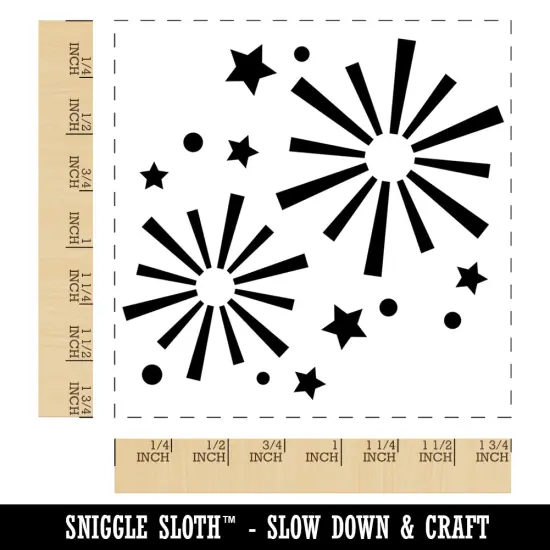 Firework Explosions Celebration New Years July 4th Square Rubber Stamp for Stamping Crafting {1}