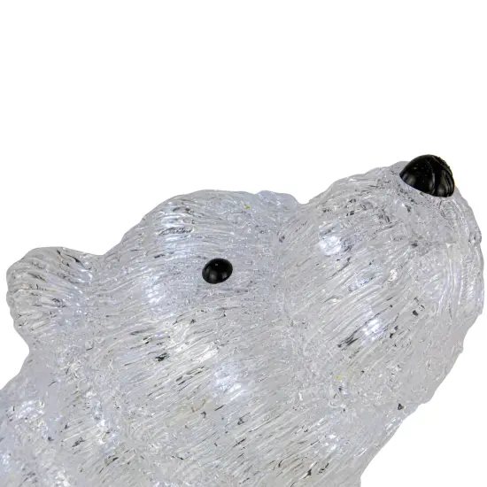 Northlight LED Lighted Commercial Grade Acrylic Polar Bear Outdoor Christmas Decoration - 18.5" - Pure White Lights Clear {7}