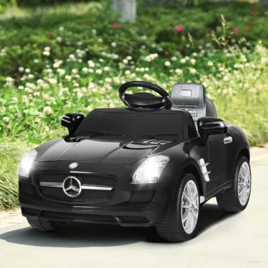 New Red Mercedes Benz sls r/c Mp3 Kids Ride on Car Electric Battery Toy-black {2}