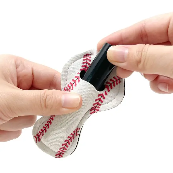 Wrapables 10 Pack Chapstick Holder Keychain with 10 Pieces Metal Clasps Baseball/Softball {5}