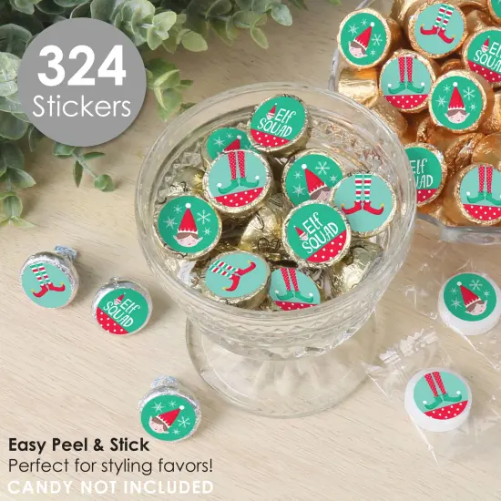 Big Dot of Happiness Elf Squad - Kids Elf Christmas and Birthday Party Small Round Candy Stickers - Party Favor Labels - 324 Count {3}