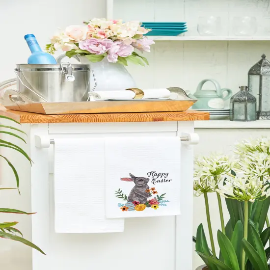 "Happy Easter" Bunny Rabbit Spring Theme Kitchen Dishtowel {4}