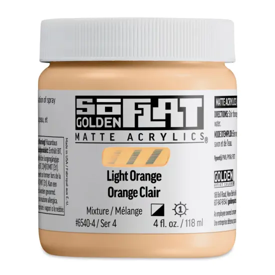 Golden SoFlat Matte Acrylic Paint - Light Orange, 118 ml, Jar {1}