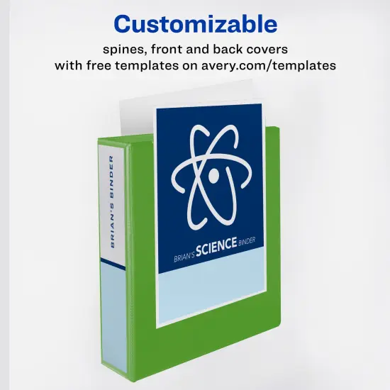 Avery Durable View 3 Ring Binder, 1 Inch Slant Rings, 2 Green Binders (01672) {2}