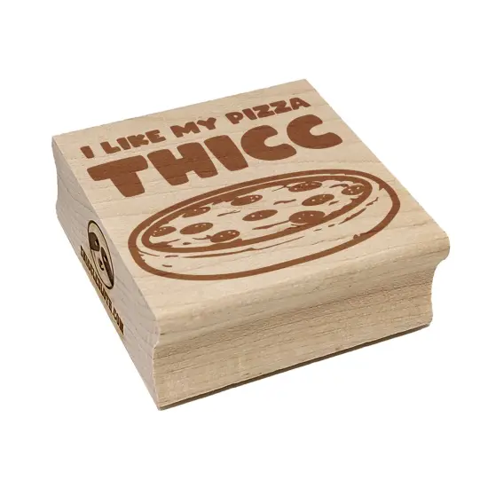 Thicc Thick Chicago Deep Dish Pizza Square Rubber Stamp for Stamping Crafting {7}