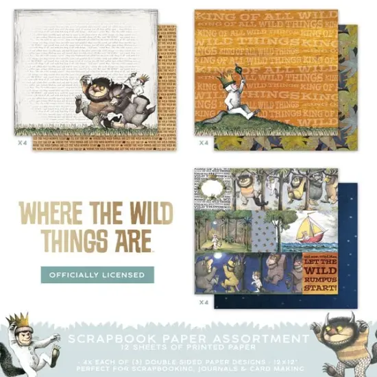 Where The Wild Things are 12" x 12" 12-Sheet Decorative Double Sided Paper Pack for Scrapbooking and Crafts {2}
