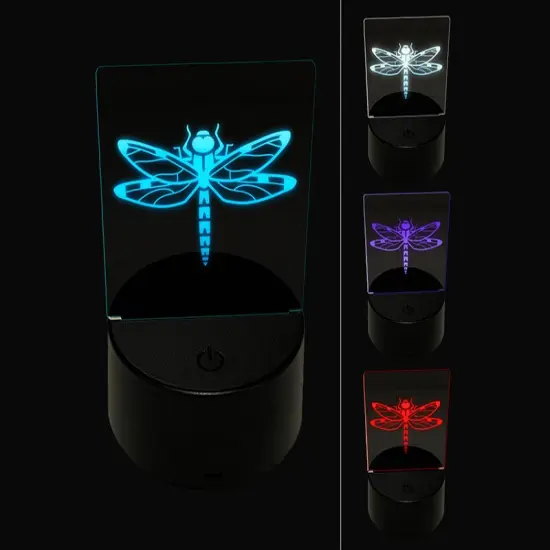Dazzling Dragonfly Dasher Darner Insect 3D Illusion LED Night Light Sign Nightstand Desk Lamp {1}