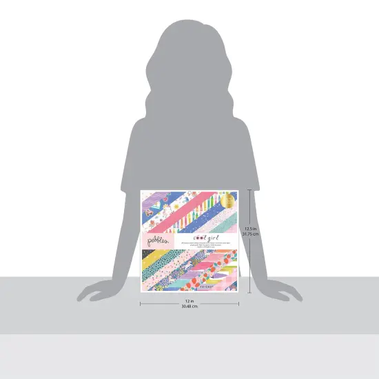 Pebbles Double-Sided Paper Pad 12"X12" 24/Pkg-Cool Girl, Gold Foil {4}