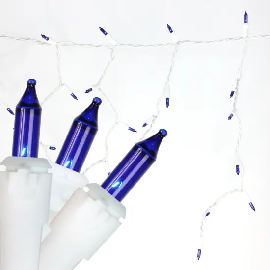 Northlight Mini Icicle Christmas Lights - Blue - 2.5' White Wire - 50ct {1}