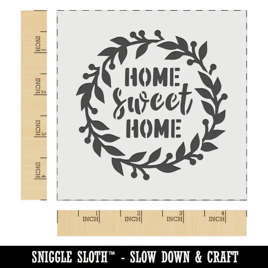 Home Sweet Home Wreath Wall Cookie DIY Craft Reusable Stencil {6}