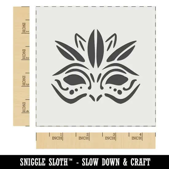 Mardi Gras Feather Party Mask Wall Cookie DIY Craft Reusable Stencil {6}