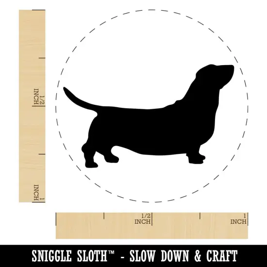 Basset Hound Dog Solid Self-Inking Rubber Stamp for Stamping Crafting Planners Blue {1}